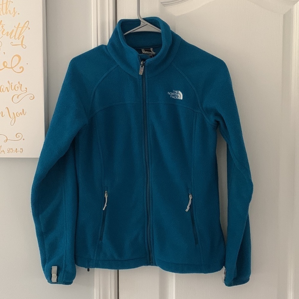 Teal blue green The North Face Jacket size XS zipper casual pockets‎